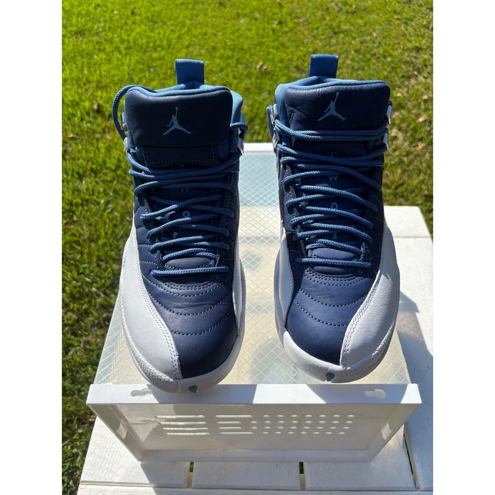 Jordan 12 Retro Indigo Stone Blue White Mens Size 8 130690-404 Basketball shoes